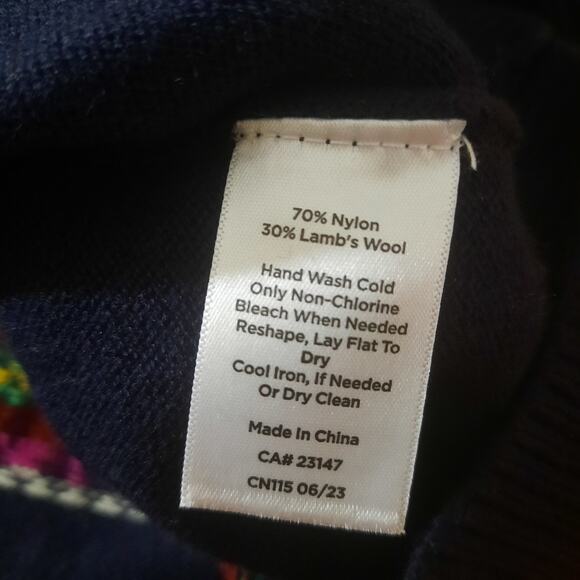 Talbots Womens 1/4 Zip Mockneck Multi Color Fair Isle Sweater Size M NWT - Picture 6 of 7